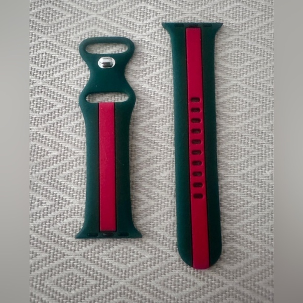 Green & Red Silicone Smartwatch Band 38mm / 40 mm